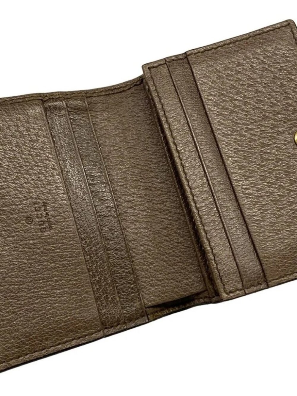 GUCCI Ophidia 523155 Beige Dark Brown Multi PVC Leather Bifold Wallet - Picture 3 of 11